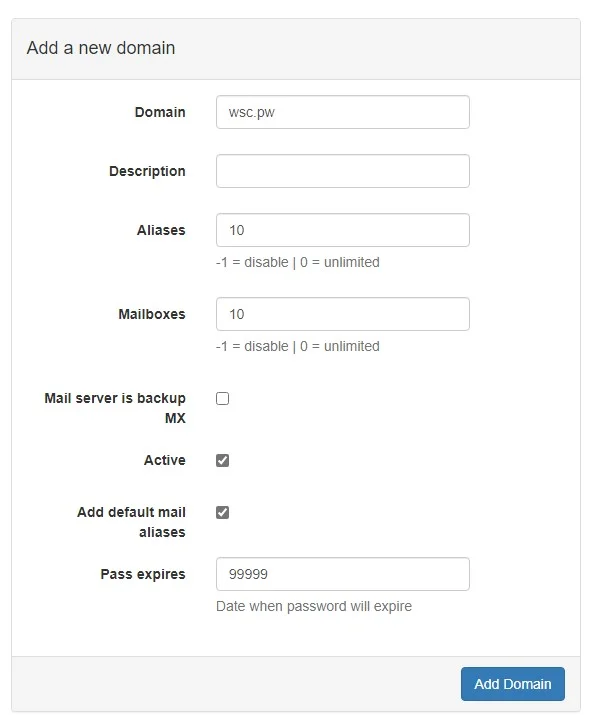 Multiple email domains Postfixadmin